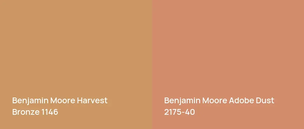 Benjamin Moore Harvest Bronze 1146 vs Benjamin Moore Adobe Dust 2175-40