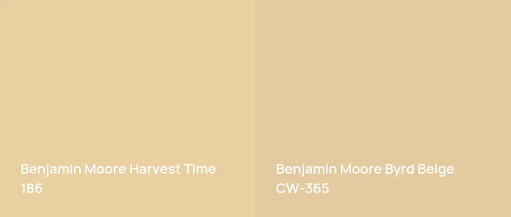 Benjamin Moore Harvest Time 186 vs Benjamin Moore Byrd Beige CW-365