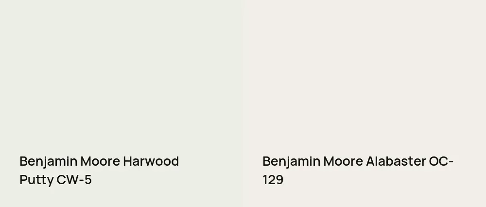 Benjamin Moore Harwood Putty CW-5 vs Benjamin Moore Alabaster OC-129