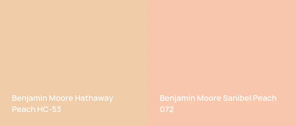 Benjamin Moore Hathaway Peach HC-53 vs Benjamin Moore Sanibel Peach 072