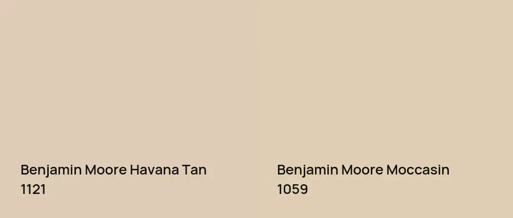Benjamin Moore Havana Tan 1121 vs Benjamin Moore Moccasin 1059