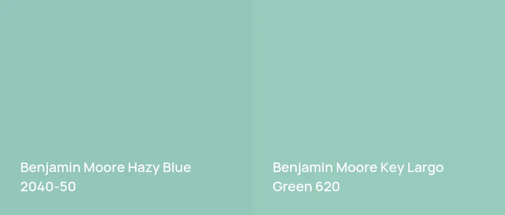 Benjamin Moore Hazy Blue 2040-50 vs Benjamin Moore Key Largo Green 620