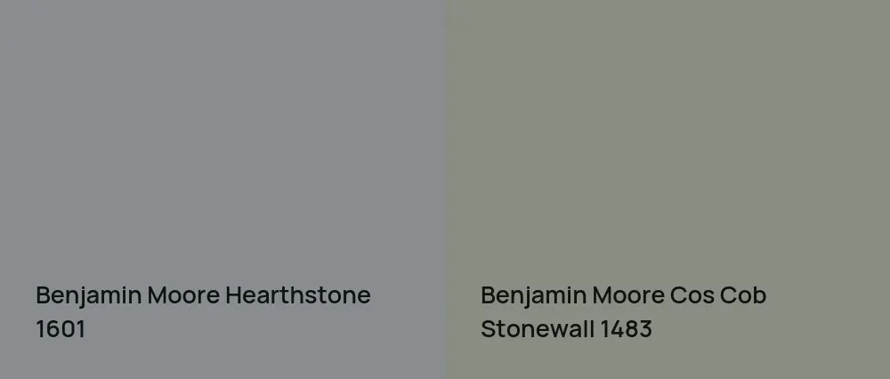 Benjamin Moore Hearthstone 1601 vs Benjamin Moore Cos Cob Stonewall 1483