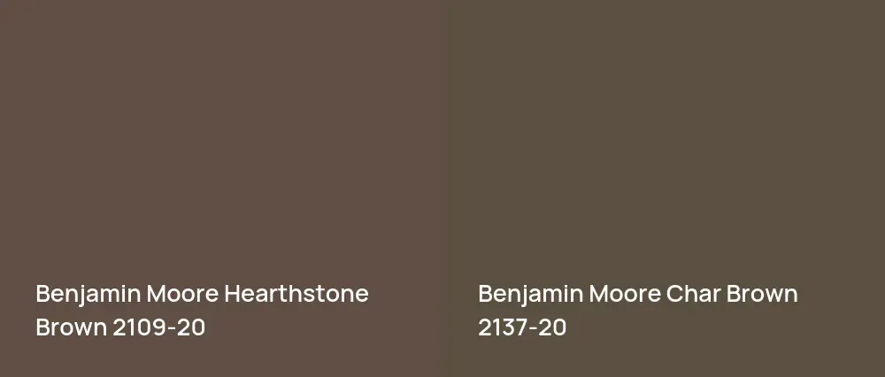 Benjamin Moore Hearthstone Brown 2109-20 vs Benjamin Moore Char Brown 2137-20