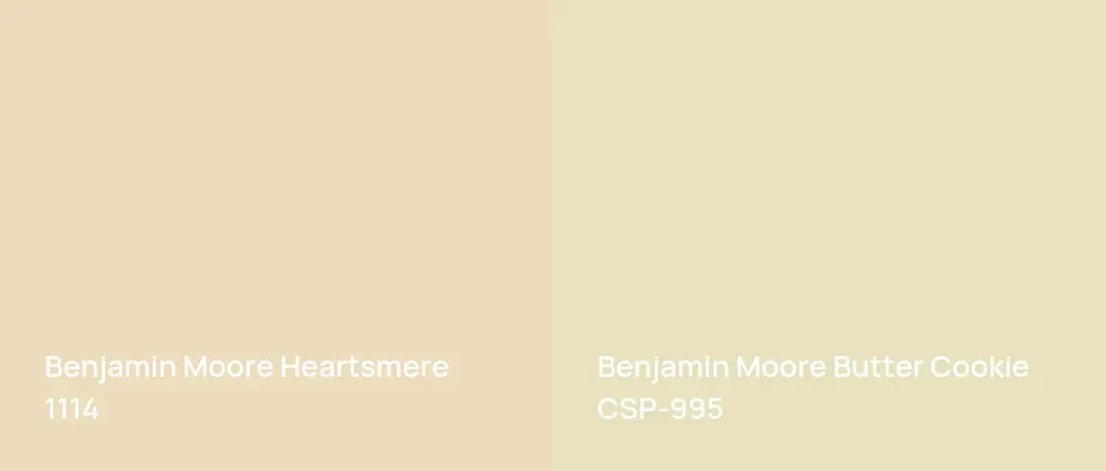 Benjamin Moore Heartsmere 1114 vs Benjamin Moore Butter Cookie CSP-995
