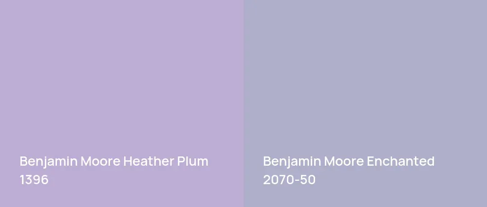 Benjamin Moore Heather Plum 1396 vs Benjamin Moore Enchanted 2070-50