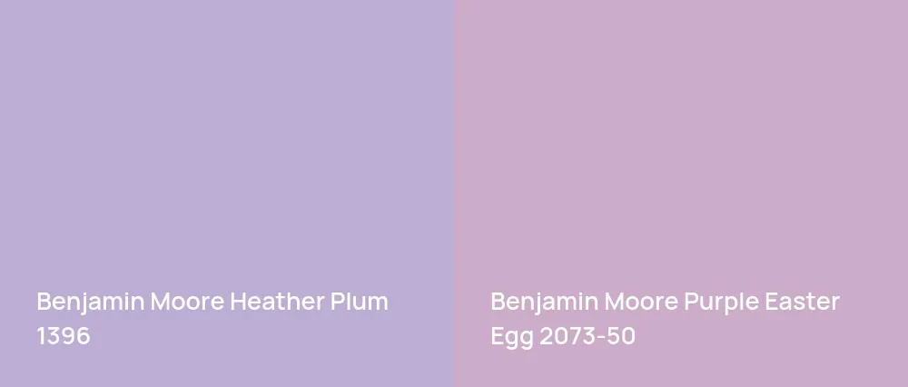 Benjamin Moore Heather Plum 1396 vs Benjamin Moore Purple Easter Egg 2073-50