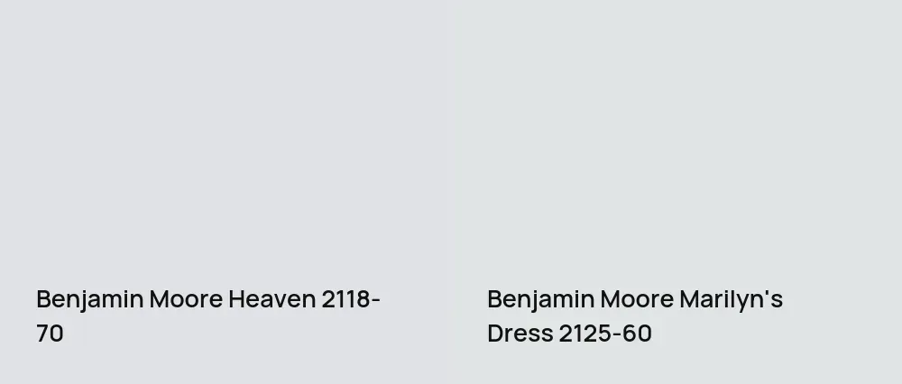 Benjamin Moore Heaven 2118-70 vs Benjamin Moore Marilyn's Dress 2125-60