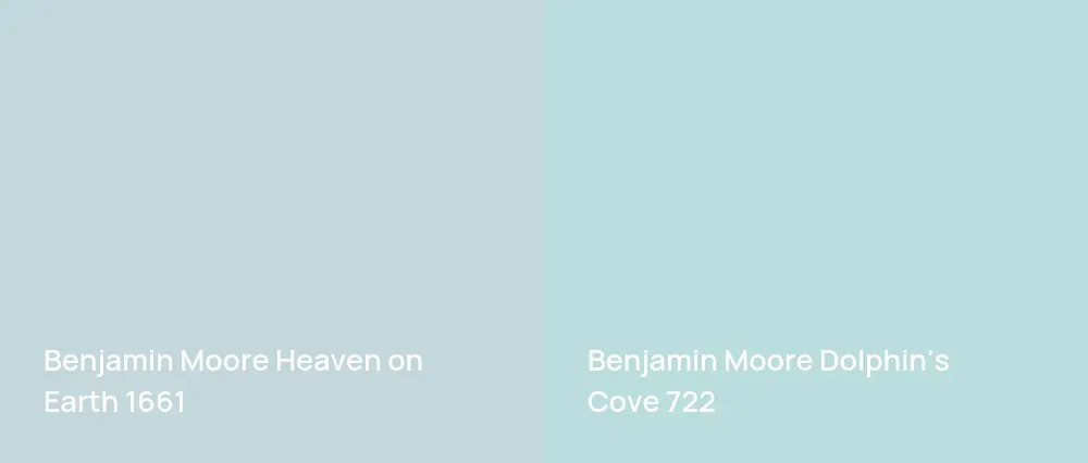 Benjamin Moore Heaven on Earth 1661 vs Benjamin Moore Dolphin's Cove 722
