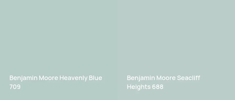 Benjamin Moore Heavenly Blue 709 vs Benjamin Moore Seacliff Heights 688