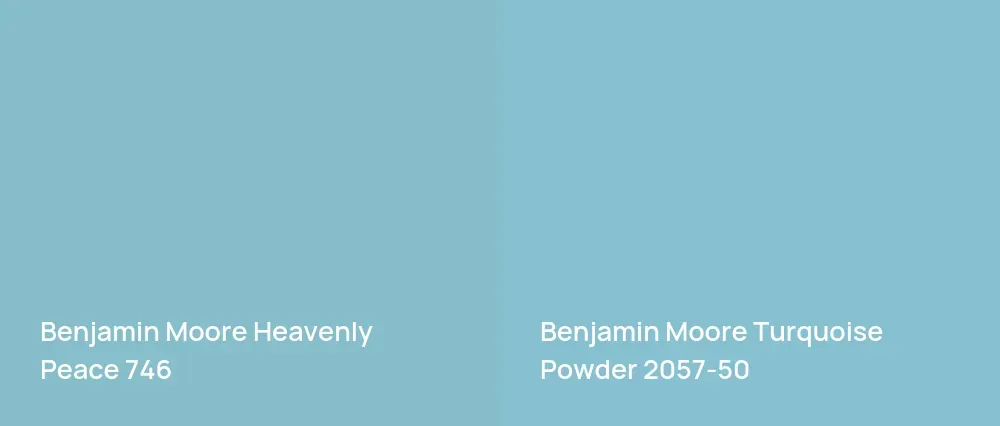 Benjamin Moore Heavenly Peace 746 vs Benjamin Moore Turquoise Powder 2057-50