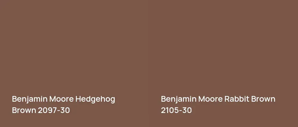 Benjamin Moore Hedgehog Brown 2097-30 vs Benjamin Moore Rabbit Brown 2105-30