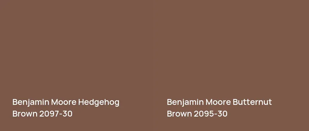 Benjamin Moore Hedgehog Brown 2097-30 vs Benjamin Moore Butternut Brown 2095-30