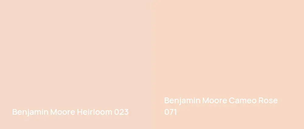 Benjamin Moore Heirloom 023 vs Benjamin Moore Cameo Rose 071