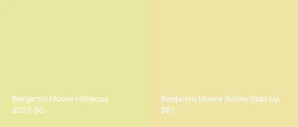 Benjamin Moore Hibiscus 2027-50 vs Benjamin Moore Sunny Side Up 367