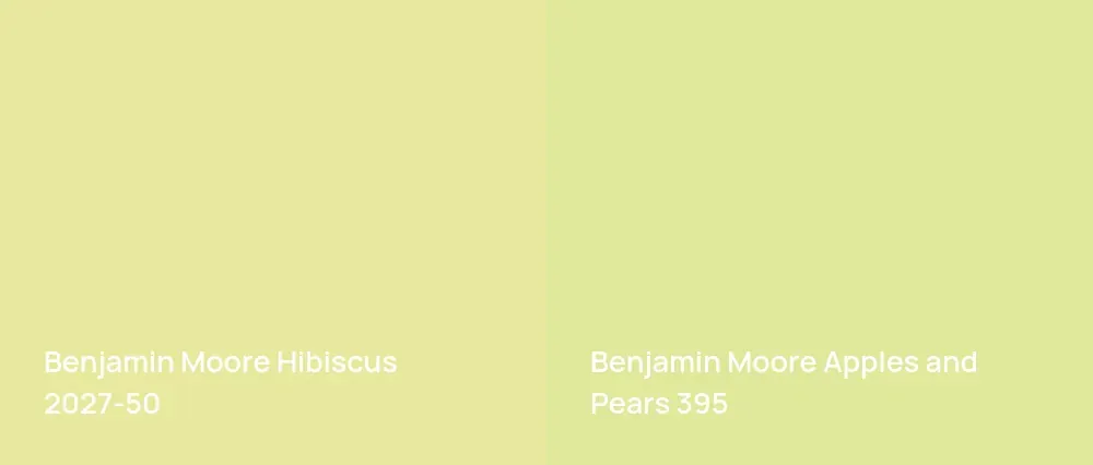 Benjamin Moore Hibiscus 2027-50 vs Benjamin Moore Apples and Pears 395