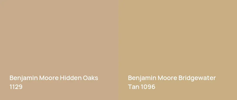 Benjamin Moore Hidden Oaks 1129 vs Benjamin Moore Bridgewater Tan 1096