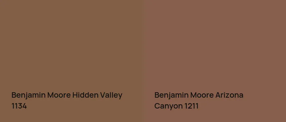 Benjamin Moore Hidden Valley 1134 vs Benjamin Moore Arizona Canyon 1211