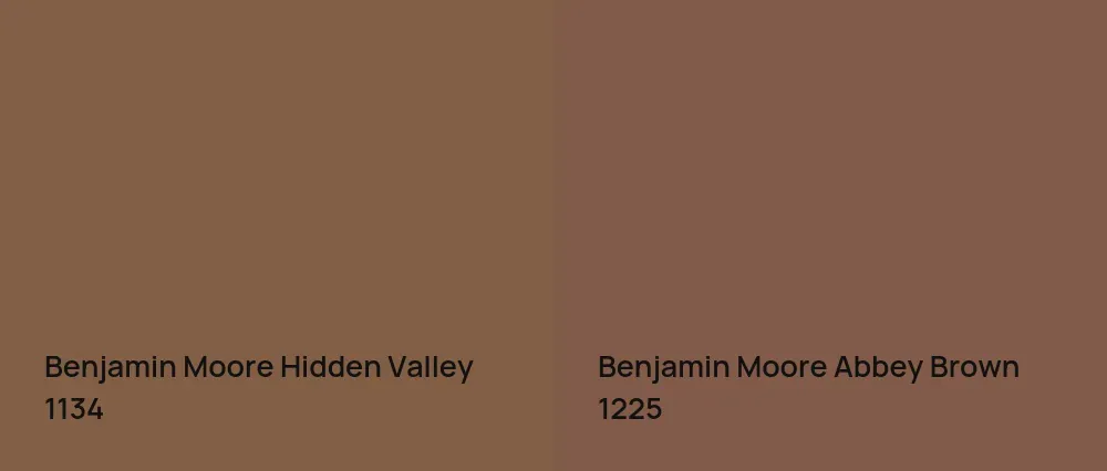 Benjamin Moore Hidden Valley 1134 vs Benjamin Moore Abbey Brown 1225