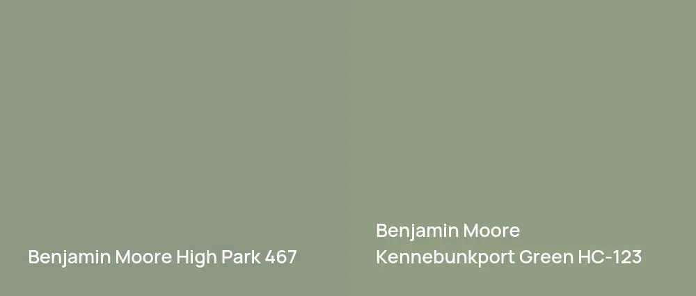 Benjamin Moore High Park 467 vs Benjamin Moore Kennebunkport Green HC-123
