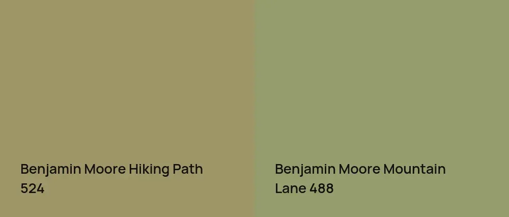 Benjamin Moore Hiking Path 524 vs Benjamin Moore Mountain Lane 488