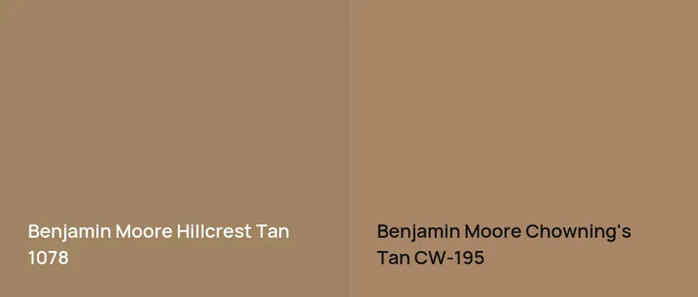 Benjamin Moore Hillcrest Tan 1078 vs Benjamin Moore Chowning's Tan CW-195