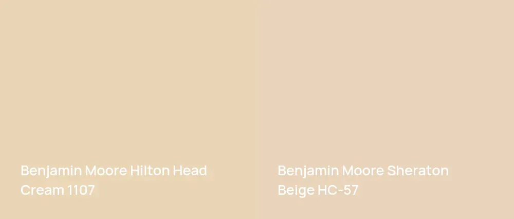 Benjamin Moore Hilton Head Cream 1107 vs Benjamin Moore Sheraton Beige HC-57