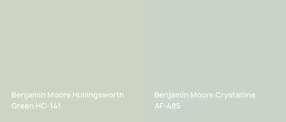 Benjamin Moore Hollingsworth Green HC-141 vs Benjamin Moore Crystalline AF-485