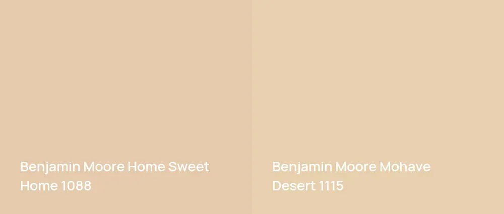 Benjamin Moore Home Sweet Home 1088 vs Benjamin Moore Mohave Desert 1115