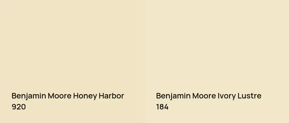 Benjamin Moore Honey Harbor 920 vs Benjamin Moore Ivory Lustre 184