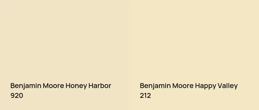 Benjamin Moore Honey Harbor 920 vs Benjamin Moore Happy Valley 212