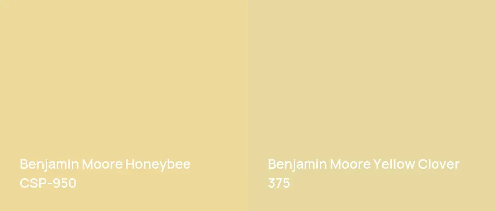 Benjamin Moore Honeybee CSP-950 vs Benjamin Moore Yellow Clover 375