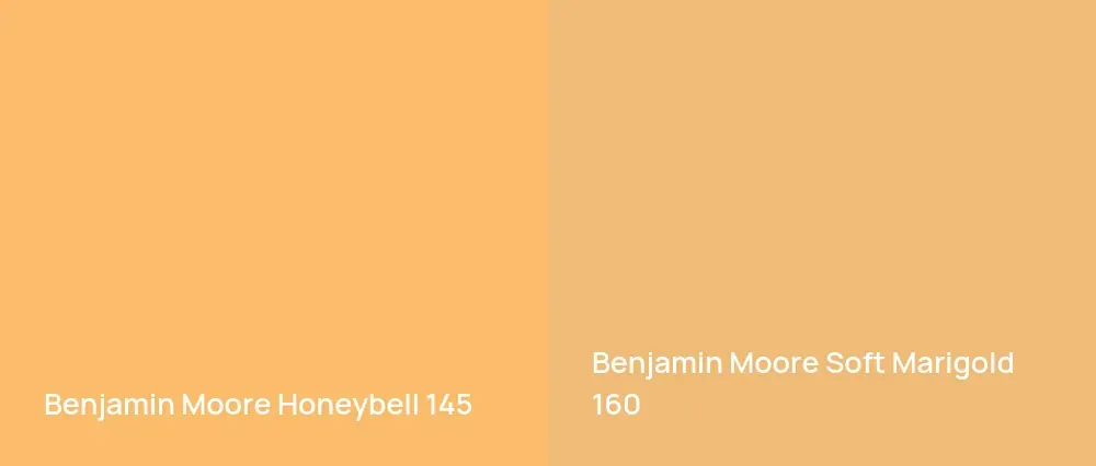 Benjamin Moore Honeybell 145 vs Benjamin Moore Soft Marigold 160