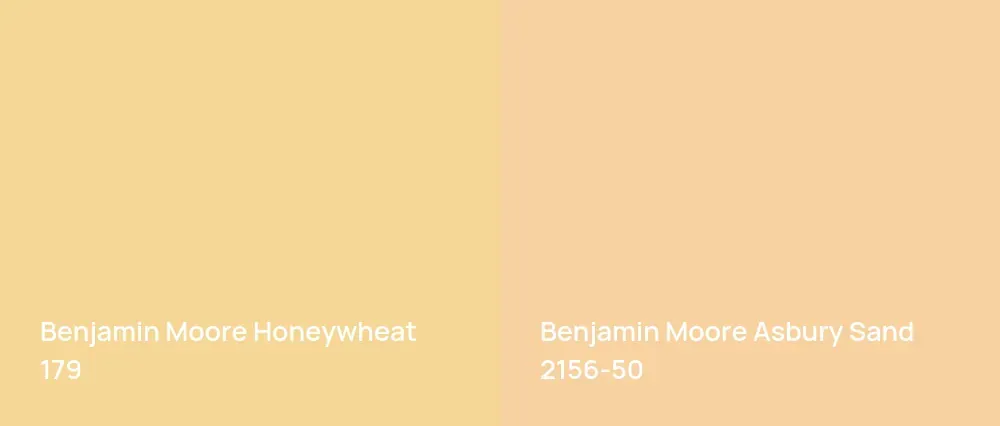 Benjamin Moore Honeywheat 179 vs Benjamin Moore Asbury Sand 2156-50