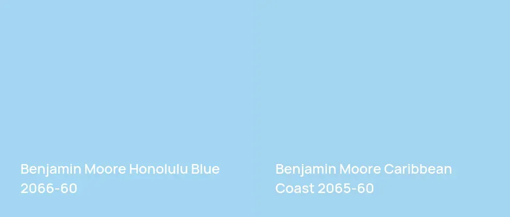 Benjamin Moore Honolulu Blue 2066-60 vs Benjamin Moore Caribbean Coast 2065-60