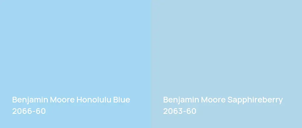 Benjamin Moore Honolulu Blue 2066-60 vs Benjamin Moore Sapphireberry 2063-60