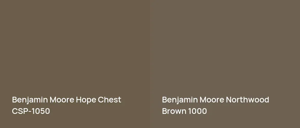 Benjamin Moore Hope Chest CSP-1050 vs Benjamin Moore Northwood Brown 1000