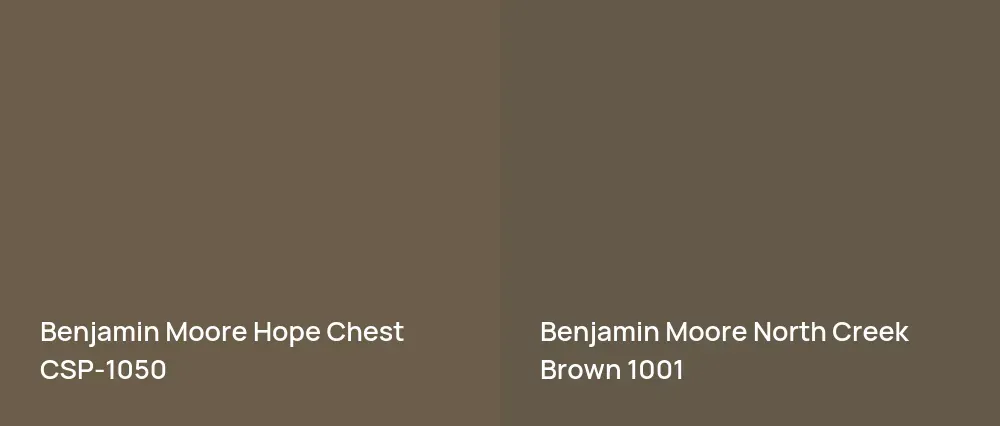 Benjamin Moore Hope Chest CSP-1050 vs Benjamin Moore North Creek Brown 1001