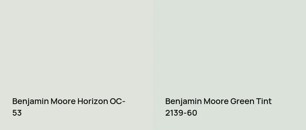 Benjamin Moore Horizon OC-53 vs Benjamin Moore Green Tint 2139-60