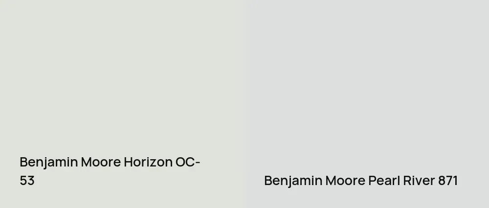 Benjamin Moore Horizon OC-53 vs Benjamin Moore Pearl River 871
