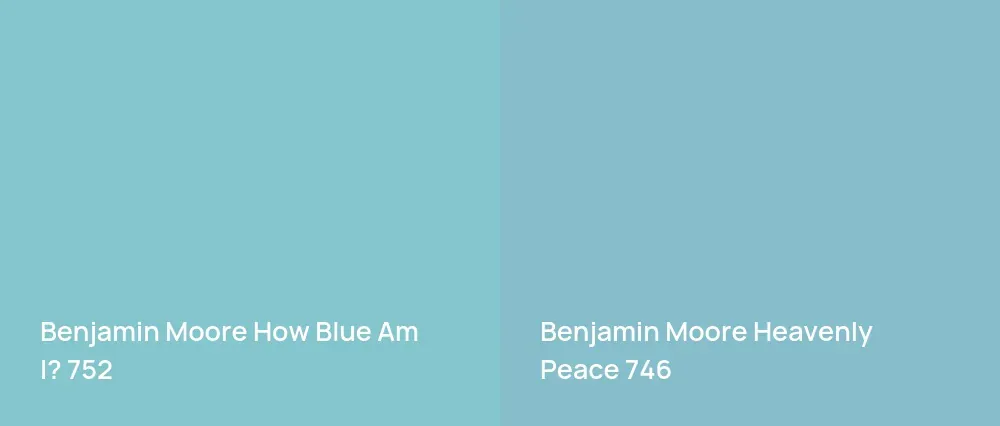 Benjamin Moore How Blue Am I? 752 vs Benjamin Moore Heavenly Peace 746