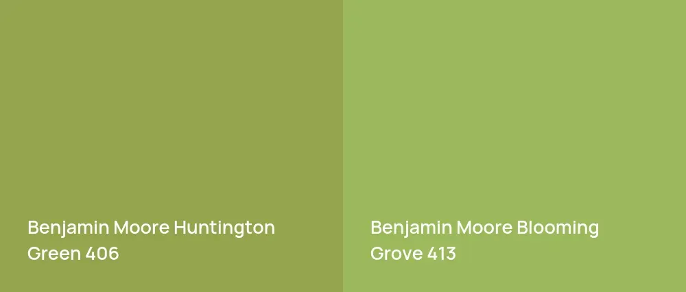 Benjamin Moore Huntington Green 406 vs Benjamin Moore Blooming Grove 413