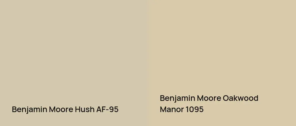 Benjamin Moore Hush AF-95 vs Benjamin Moore Oakwood Manor 1095