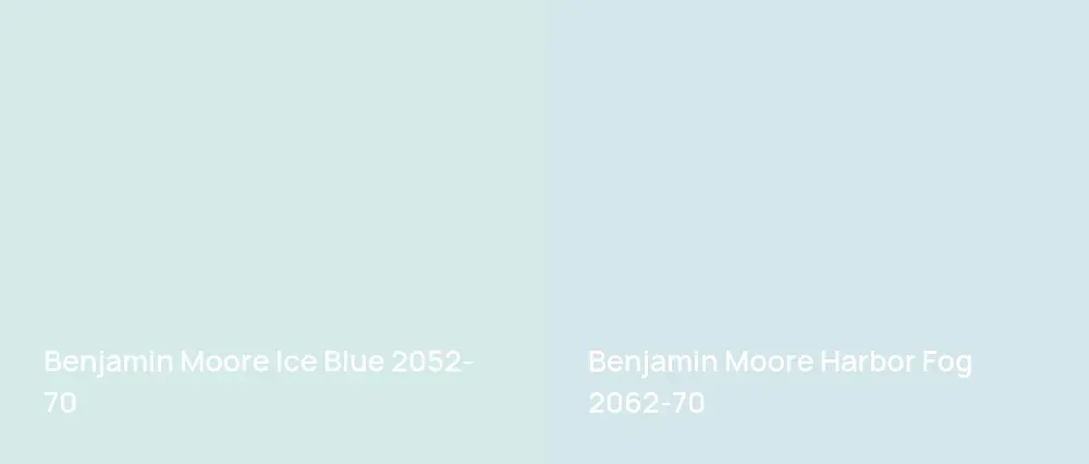 Benjamin Moore Ice Blue 2052-70 vs Benjamin Moore Harbor Fog 2062-70