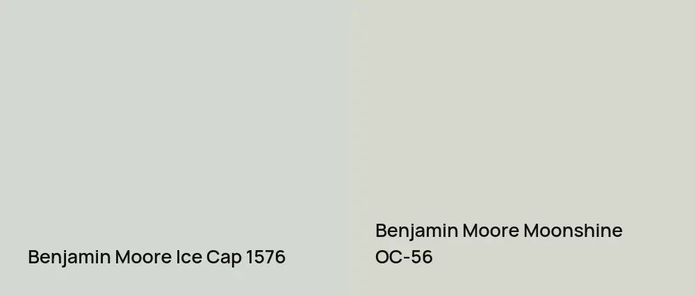Benjamin Moore Ice Cap 1576 vs Benjamin Moore Moonshine OC-56
