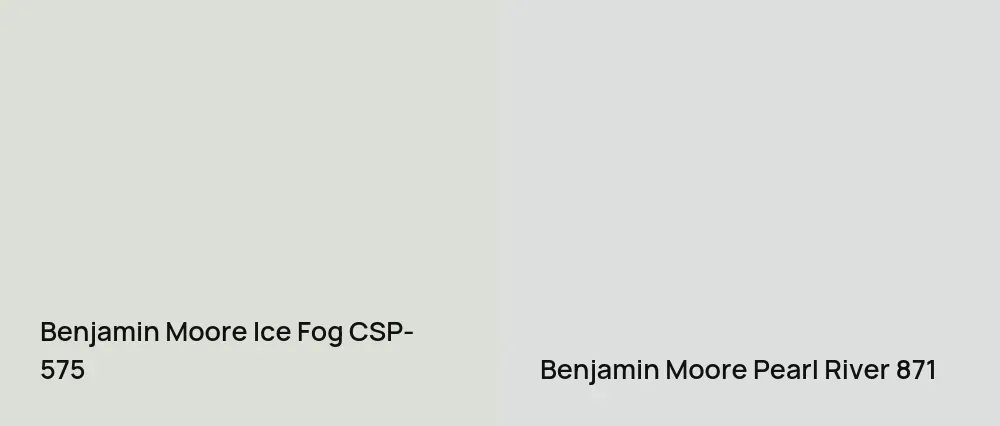 Benjamin Moore Ice Fog CSP-575 vs Benjamin Moore Pearl River 871