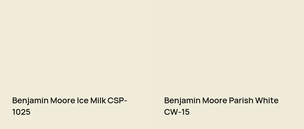 Benjamin Moore Ice Milk CSP-1025 vs Benjamin Moore Parish White CW-15