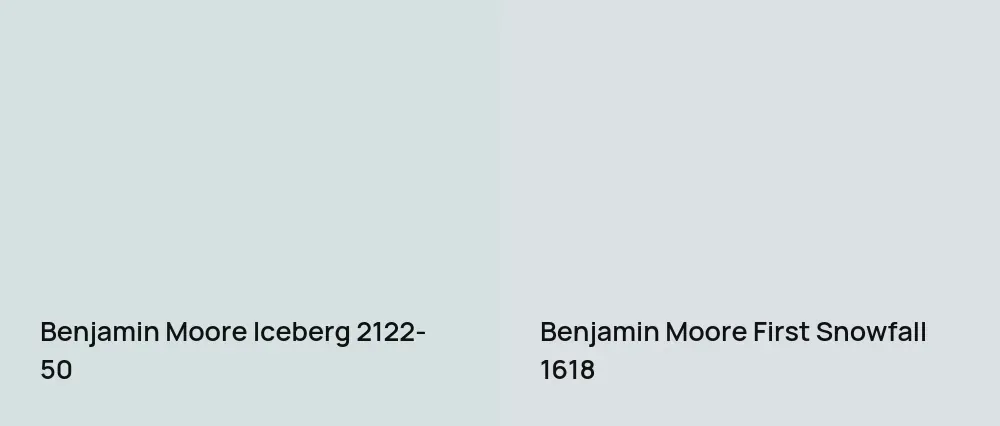 Benjamin Moore Iceberg 2122-50 vs Benjamin Moore First Snowfall 1618