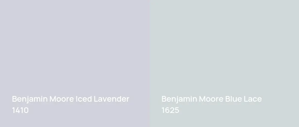 Benjamin Moore Iced Lavender 1410 vs Benjamin Moore Blue Lace 1625