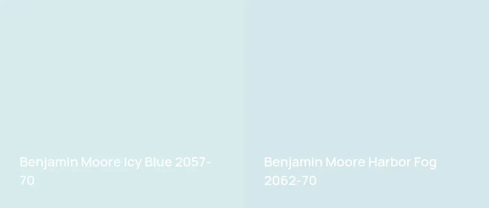 Benjamin Moore Icy Blue 2057-70 vs Benjamin Moore Harbor Fog 2062-70